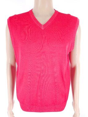 zanieri Men Sweater 100% Wool Extra Fine V-Neck Red Size M - NWT - made in Italy